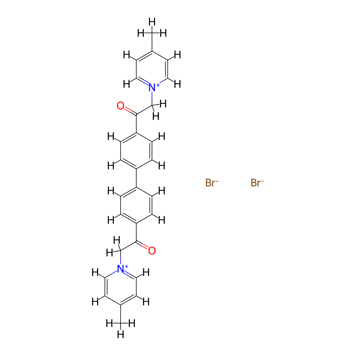 4-Picolinium, 1,1'-(4,4'-biphenylylenebis(2-oxoethylene))di-, dibromide molecular structure, CAS 19035-84-8