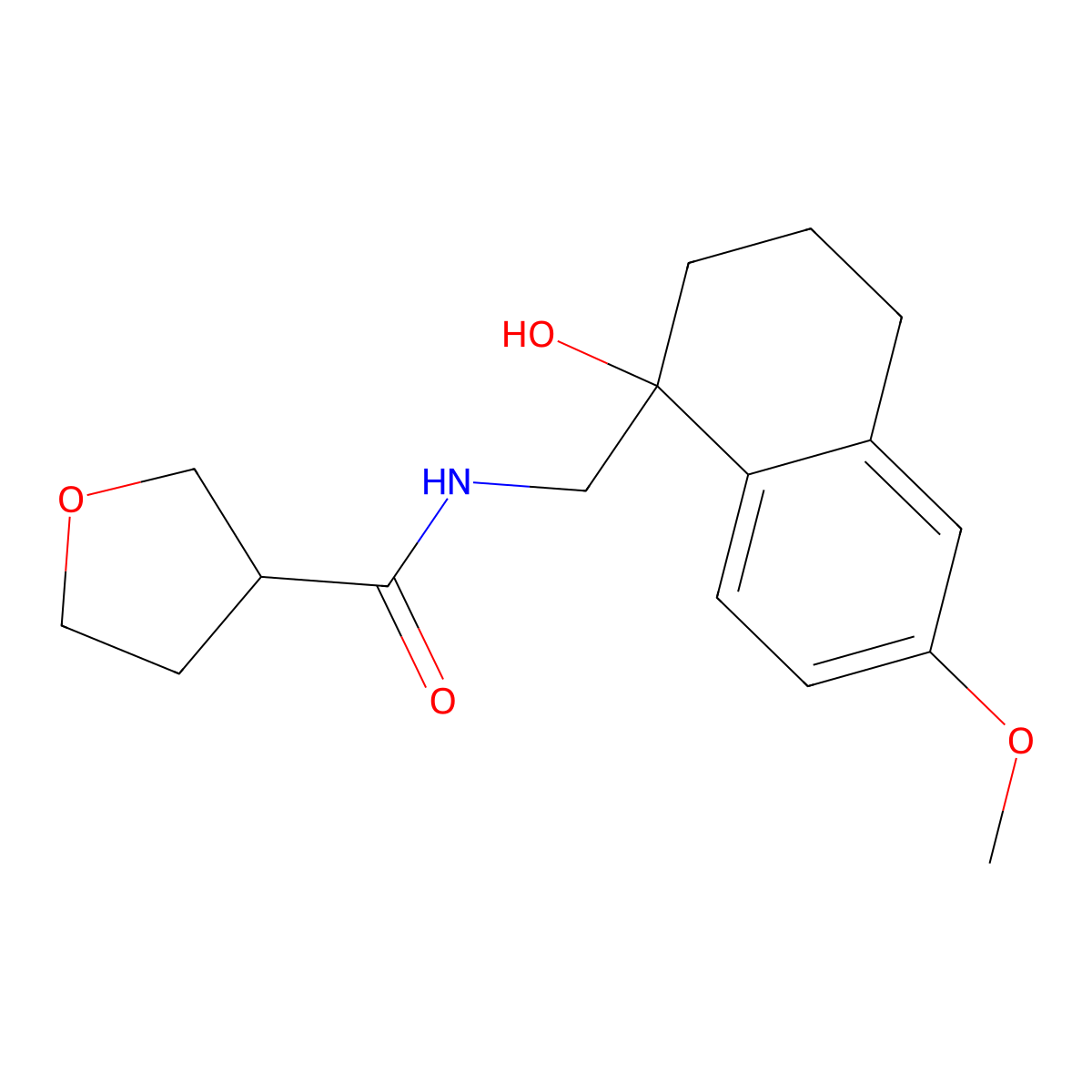 N-((1-hydroxy-6-methoxy-1,2,3,4-tetrahydronaphthalen-1-yl)methyl)tetrahydrofuran-3-carboxamide molecular structure, CAS 1903505-65-6