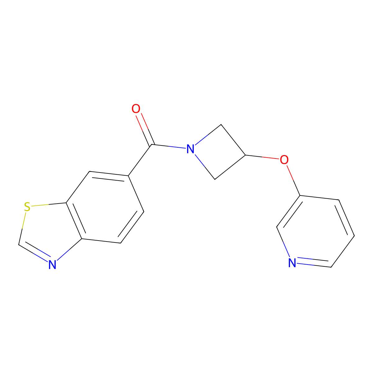 Benzo[d]thiazol-6-yl(3-(pyridin-3-yloxy)azetidin-1-yl)methanone molecular structure, CAS 1903509-81-8