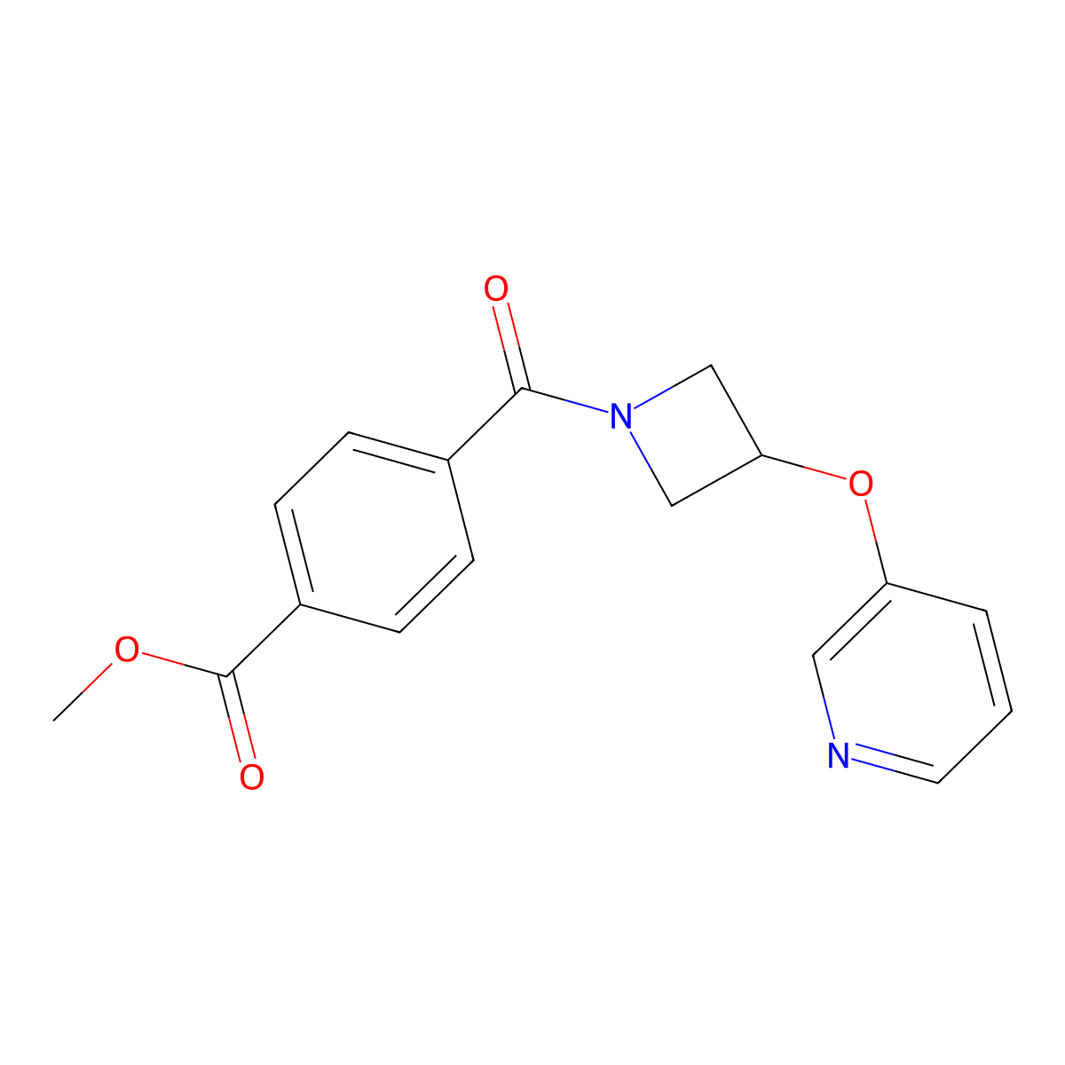Methyl 4-[3-(pyridin-3-yloxy)azetidine-1-carbonyl]benzoate molecular structure, CAS 1903509-86-3