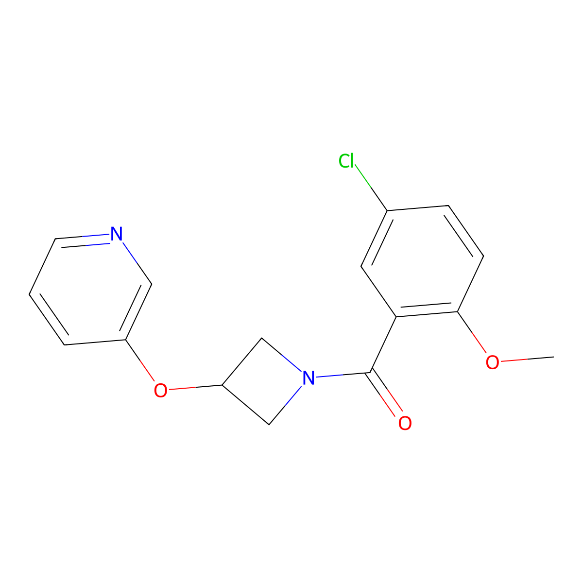 (5-Chloro-2-methoxyphenyl)(3-(pyridin-3-yloxy)azetidin-1-yl)methanone molecular structure, CAS 1903510-24-6