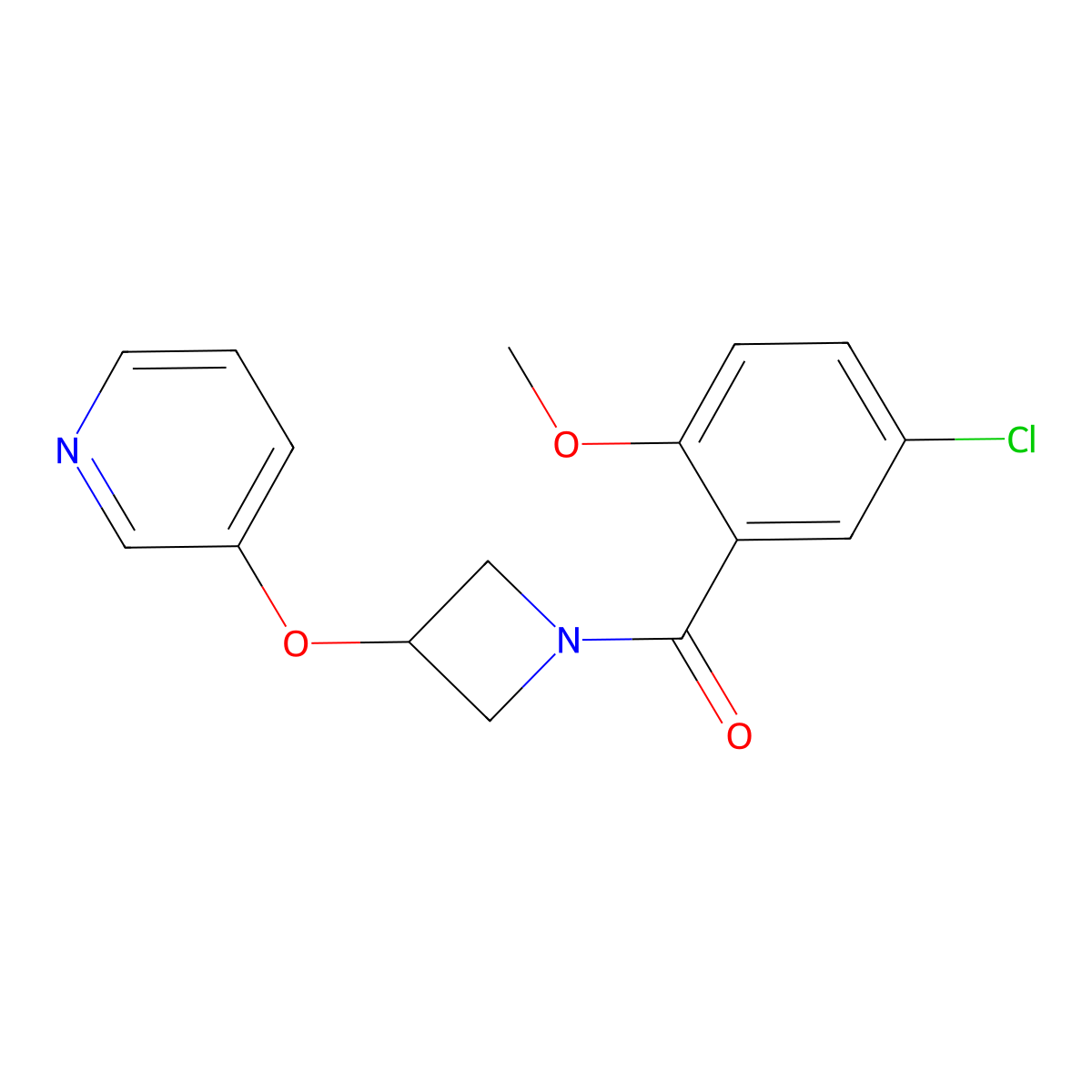 (5-Chloro-2-methoxyphenyl)(3-(pyridin-3-yloxy)azetidin-1-yl)methanone molecular structure, CAS 1903510-24-6