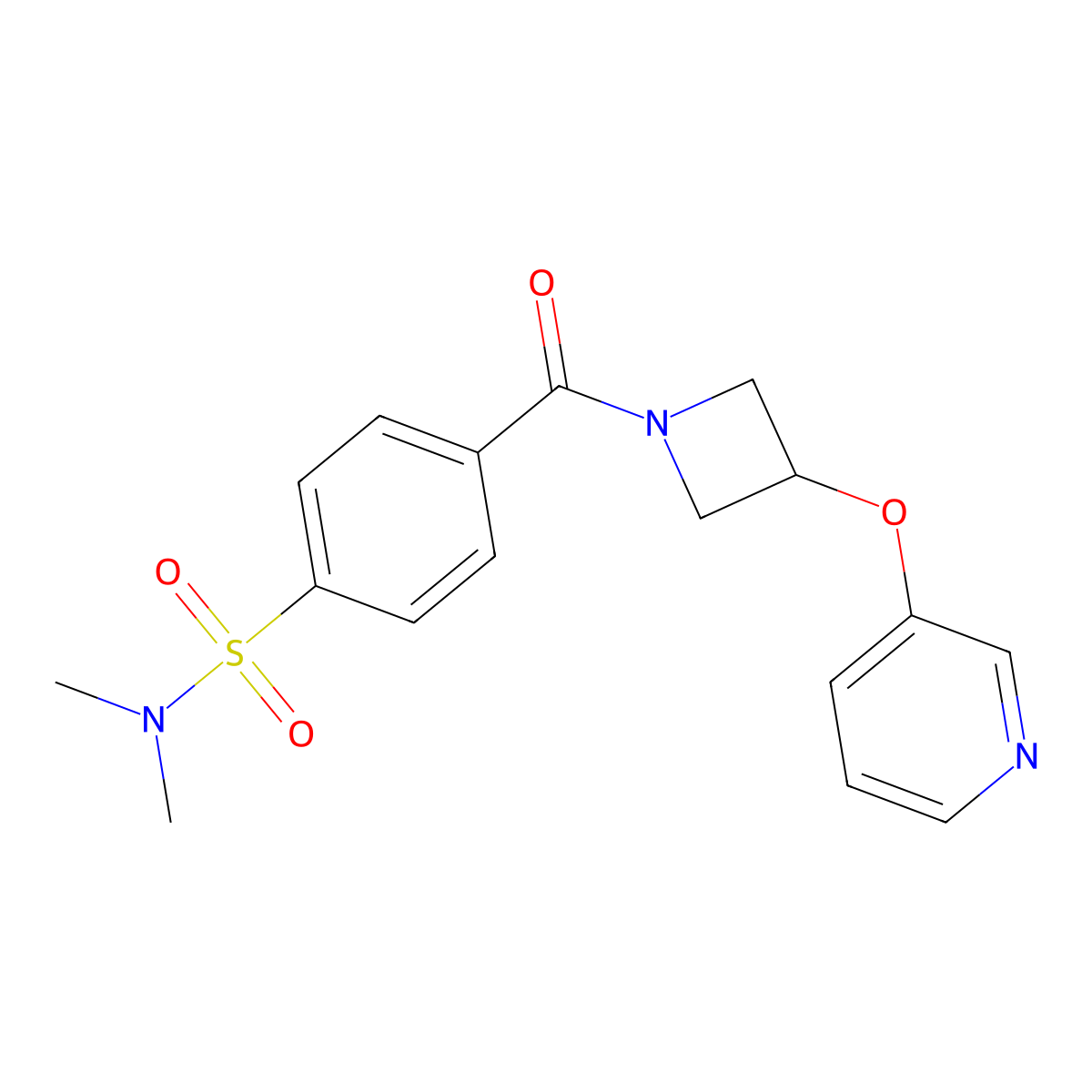 N,N-dimethyl-4-(3-(pyridin-3-yloxy)azetidine-1-carbonyl)benzenesulfonamide molecular structure, CAS 1903510-52-0