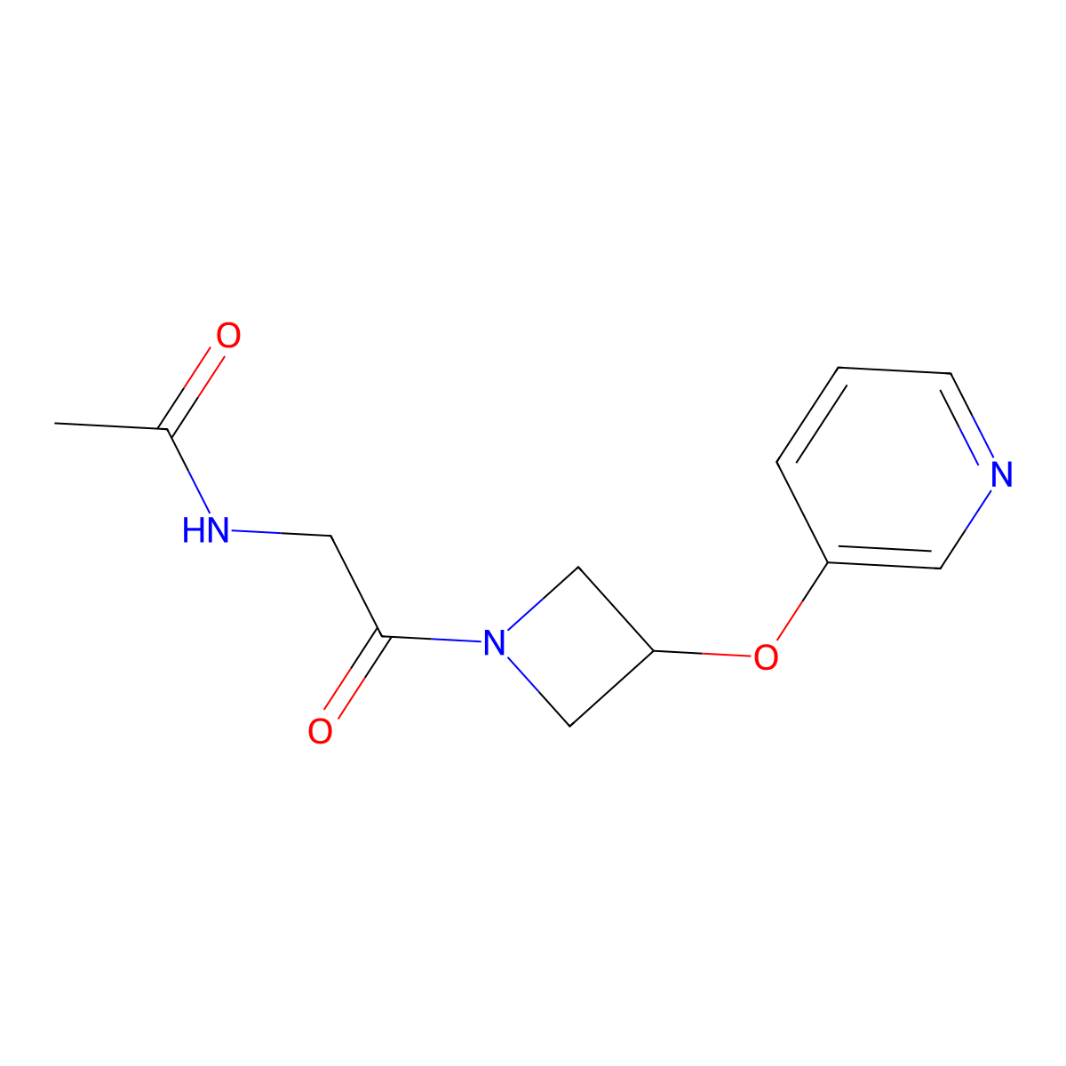 N-(2-oxo-2-(3-(pyridin-3-yloxy)azetidin-1-yl)ethyl)acetamide molecular structure, CAS 1903511-04-5