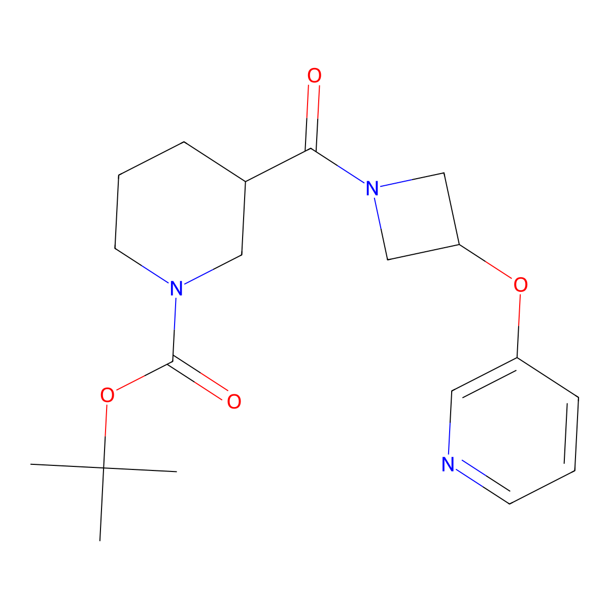 Tert-butyl 3-[3-(pyridin-3-yloxy)azetidine-1-carbonyl]piperidine-1-carboxylate molecular structure, CAS 1903511-12-5
