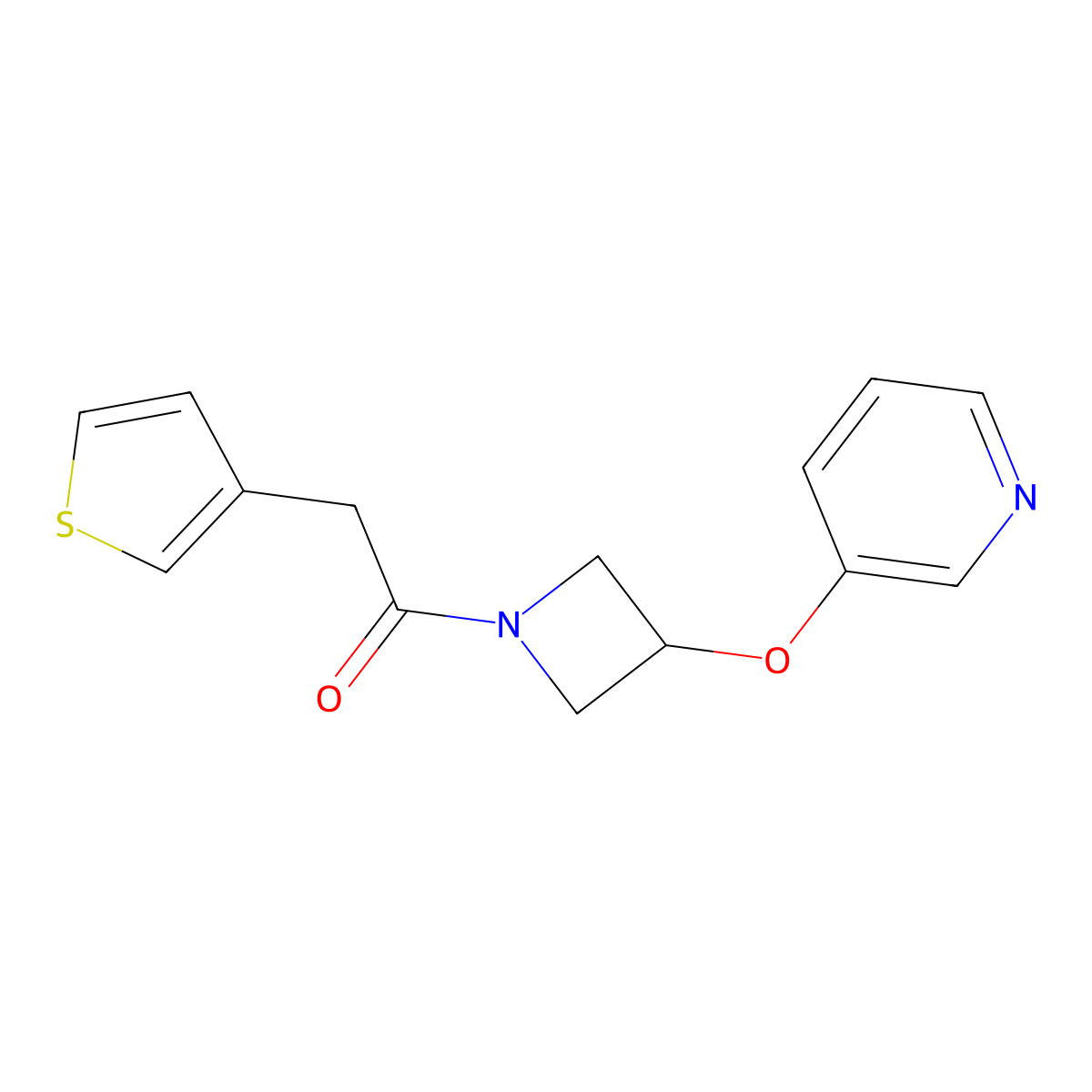 1-(3-(Pyridin-3-yloxy)azetidin-1-yl)-2-(thiophen-3-yl)ethanone molecular structure, CAS 1903511-45-4