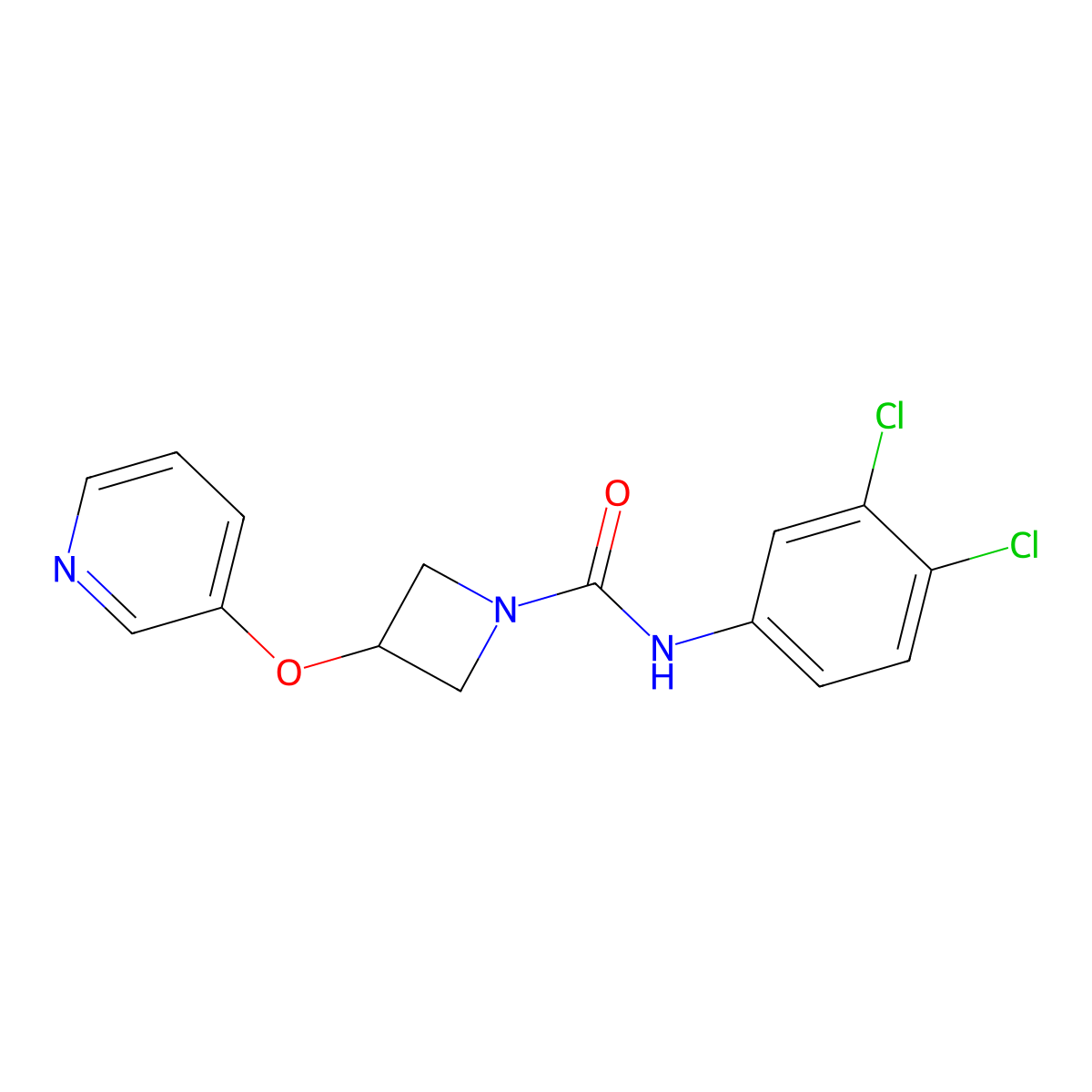 N-(3,4-dichlorophenyl)-3-(pyridin-3-yloxy)azetidine-1-carboxamide molecular structure, CAS 1903511-53-4