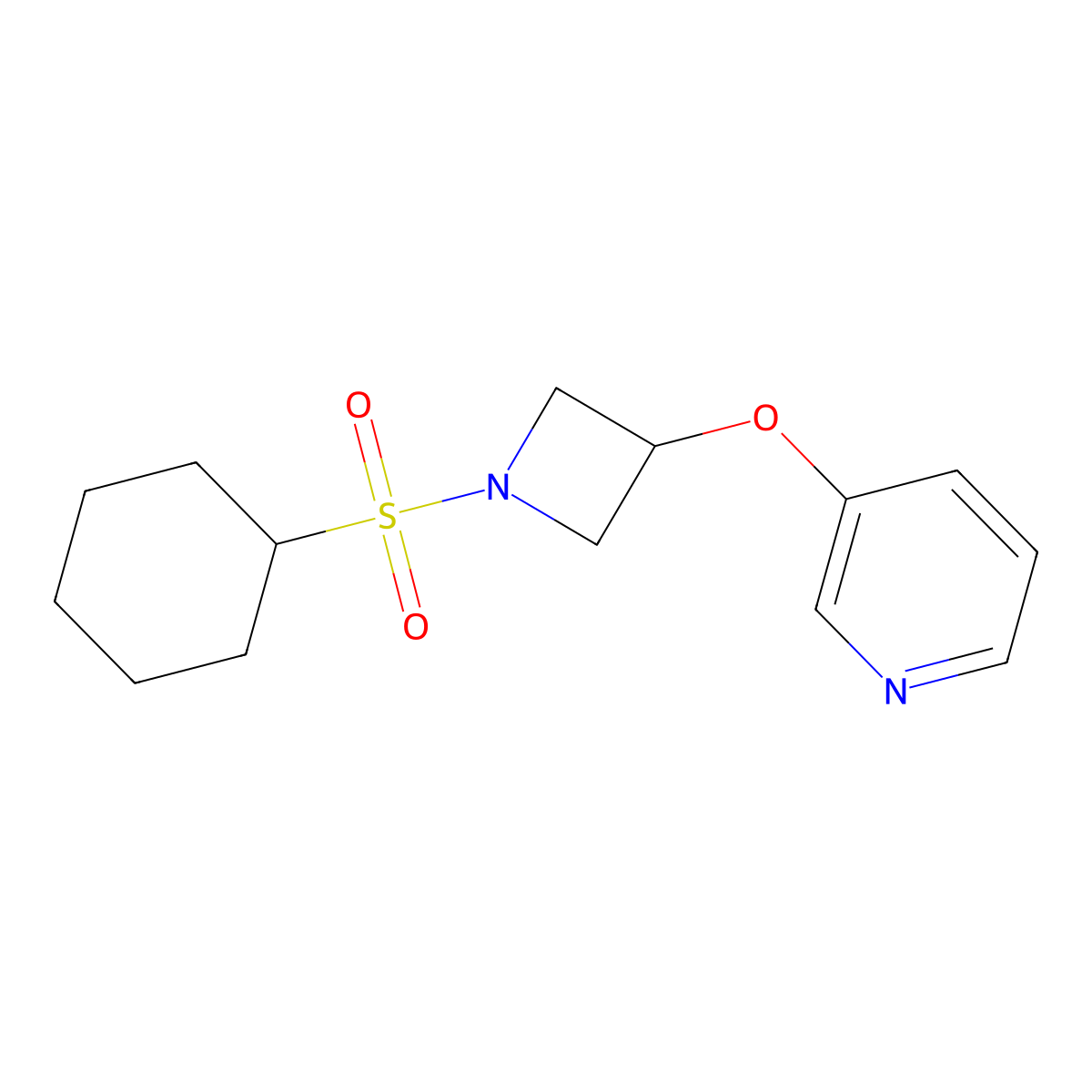 3-((1-(Cyclohexylsulfonyl)azetidin-3-yl)oxy)pyridine molecular structure, CAS 1903511-80-7