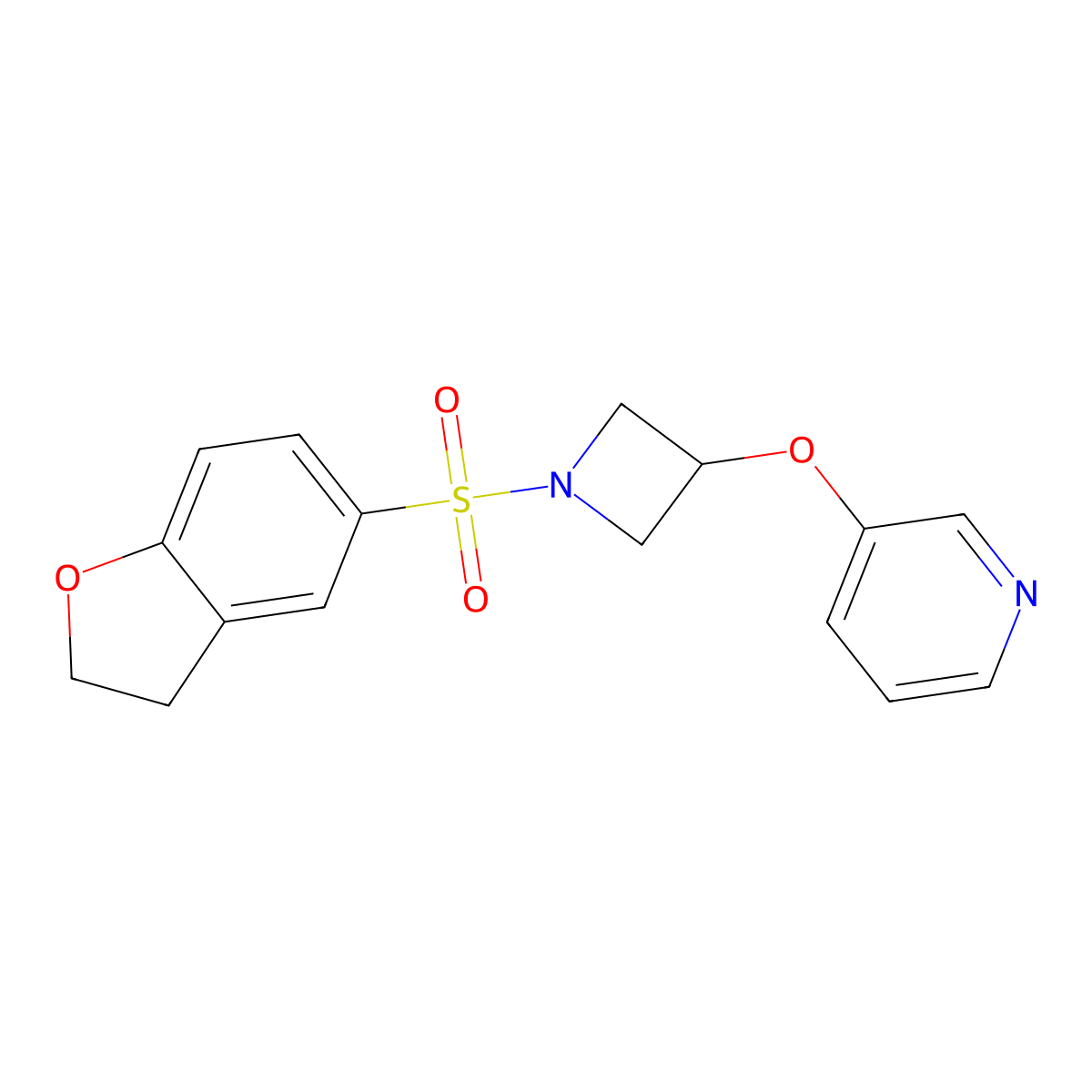 3-((1-((2,3-Dihydrobenzofuran-5-yl)sulfonyl)azetidin-3-yl)oxy)pyridine molecular structure, CAS 1903511-91-0