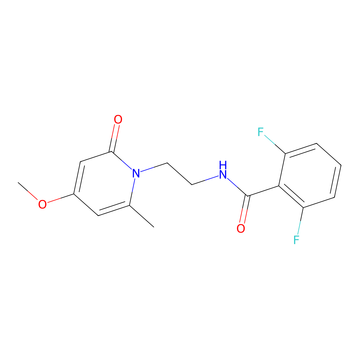 2,6-difluoro-N-(2-(4-methoxy-6-methyl-2-oxopyridin-1(2H)-yl)ethyl)benzamide molecular structure, CAS 1903512-53-7