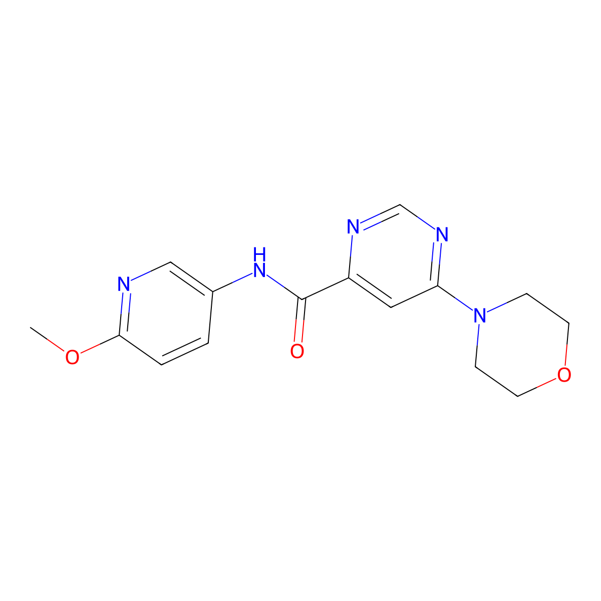 N-(6-methoxypyridin-3-yl)-6-morpholinopyrimidine-4-carboxamide molecular structure, CAS 1903514-86-2