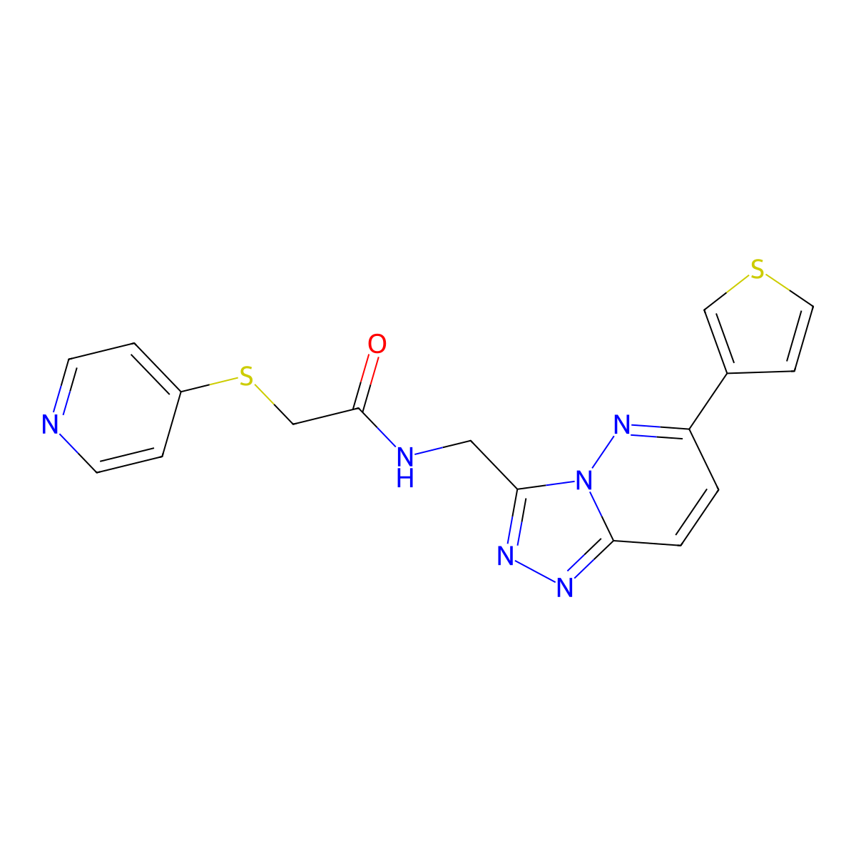 2-(pyridin-4-ylthio)-N-((6-(thiophen-3-yl)-[1,2,4]triazolo[4,3-b]pyridazin-3-yl)methyl)acetamide molecular structure, CAS 1903516-05-1