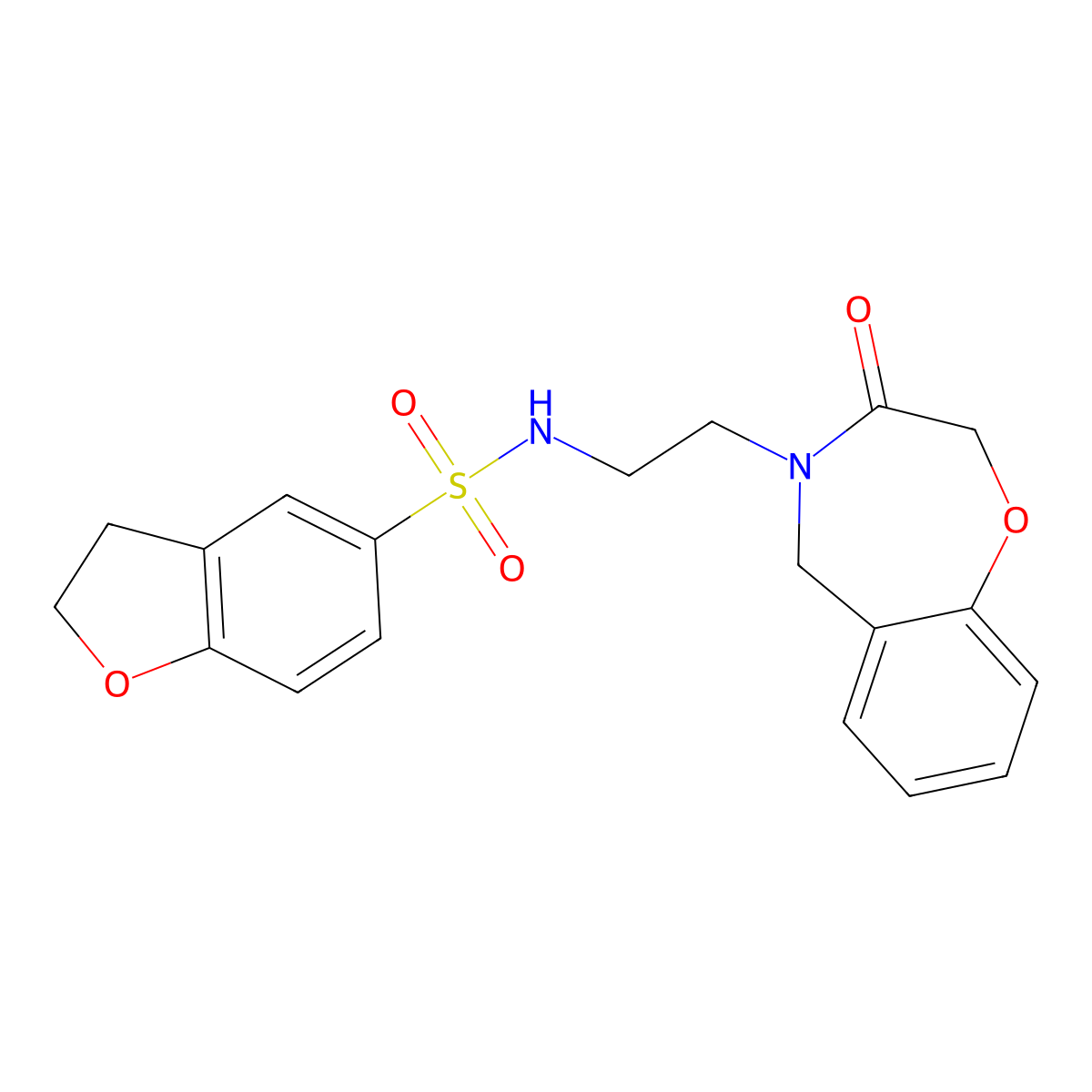 N-(2-(3-oxo-2,3-dihydrobenzo[f][1,4]oxazepin-4(5H)-yl)ethyl)-2,3-dihydrobenzofuran-5-sulfonamide molecular structure, CAS 1903517-01-0