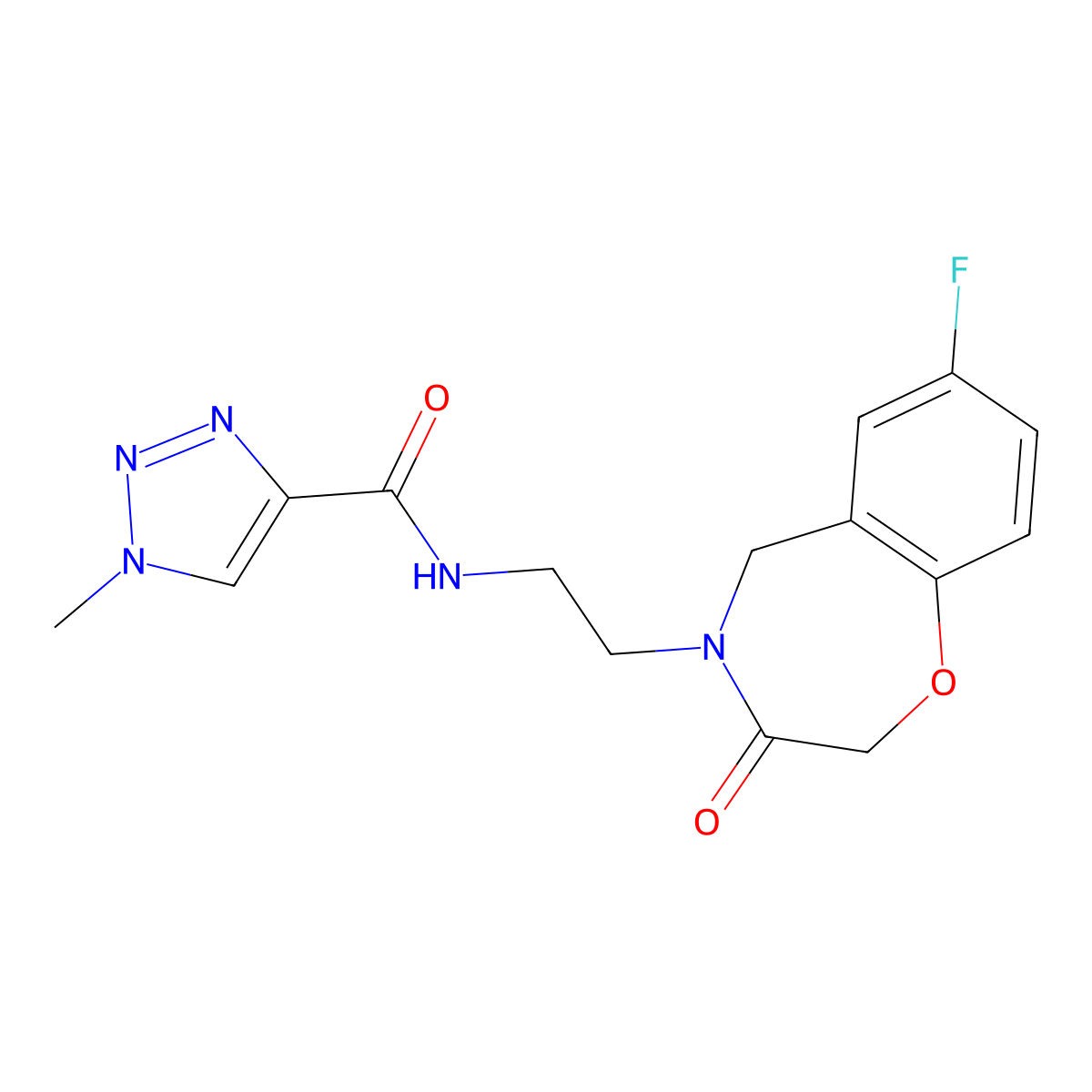 N-[2-(7-fluoro-3-oxo-2,3,4,5-tetrahydro-1,4-benzoxazepin-4-yl)ethyl]-1-methyl-1H-1,2,3-triazole-4-carboxamide molecular structure, CAS 1903517-19-0
