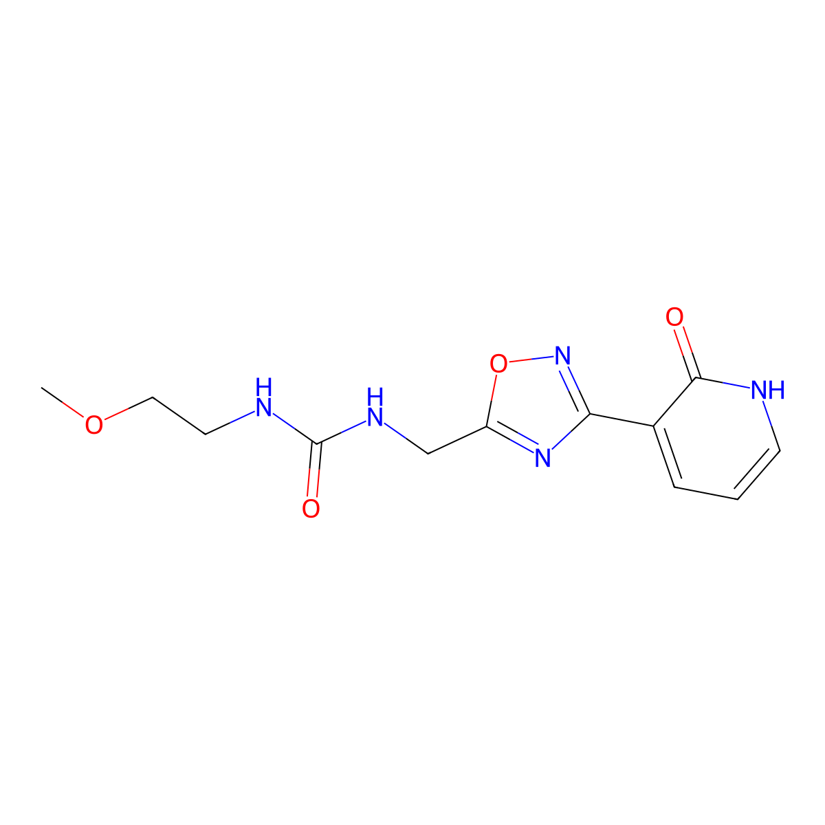 1-(2-Methoxyethyl)-3-((3-(2-oxo-1,2-dihydropyridin-3-yl)-1,2,4-oxadiazol-5-yl)methyl)urea molecular structure, CAS 1903519-55-0