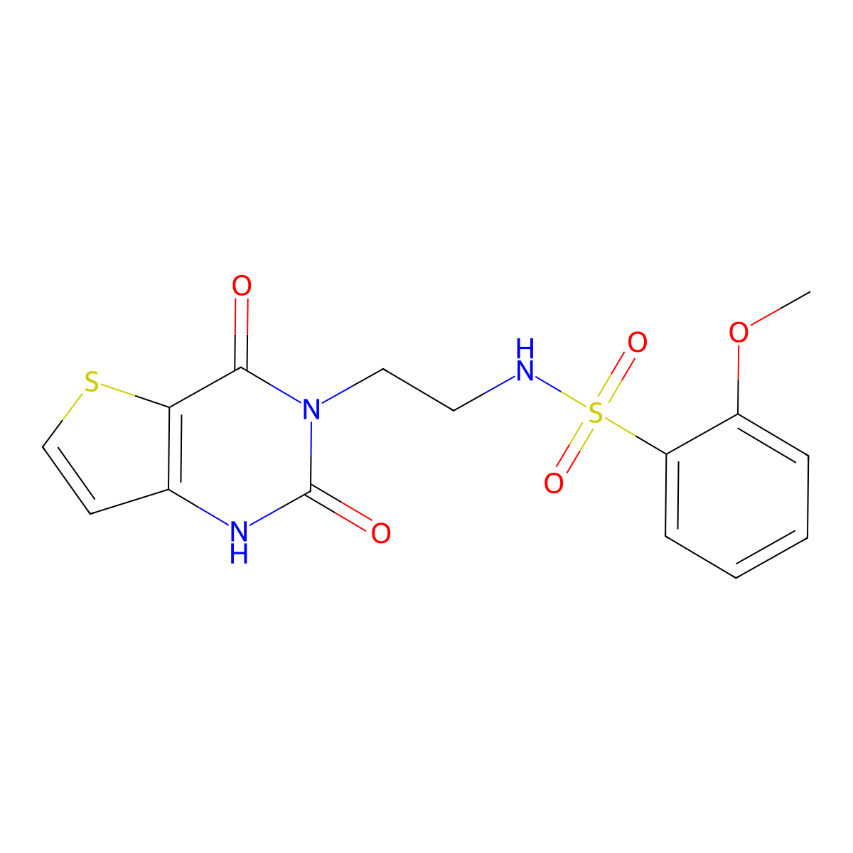 N-(2-(2,4-dioxo-1,2-dihydrothieno[3,2-d]pyrimidin-3(4H)-yl)ethyl)-2-methoxybenzenesulfonamide molecular structure, CAS 1903520-10-4