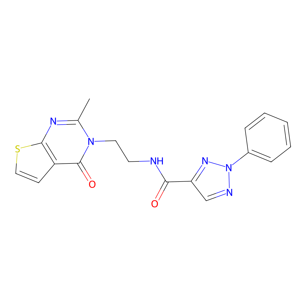 N-(2-(2-methyl-4-oxothieno[2,3-d]pyrimidin-3(4H)-yl)ethyl)-2-phenyl-2H-1,2,3-triazole-4-carboxamide molecular structure, CAS 1903520-58-0