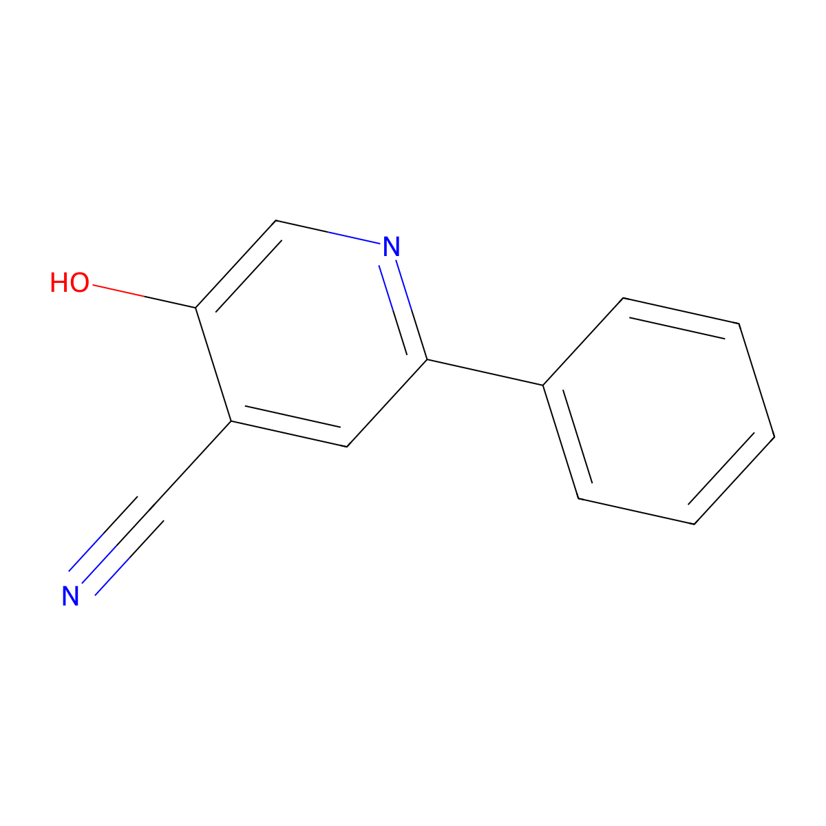 5-Hydroxy-2-phenyl-4-pyridinecarbonitrile molecular structure, CAS 1903525-21-2