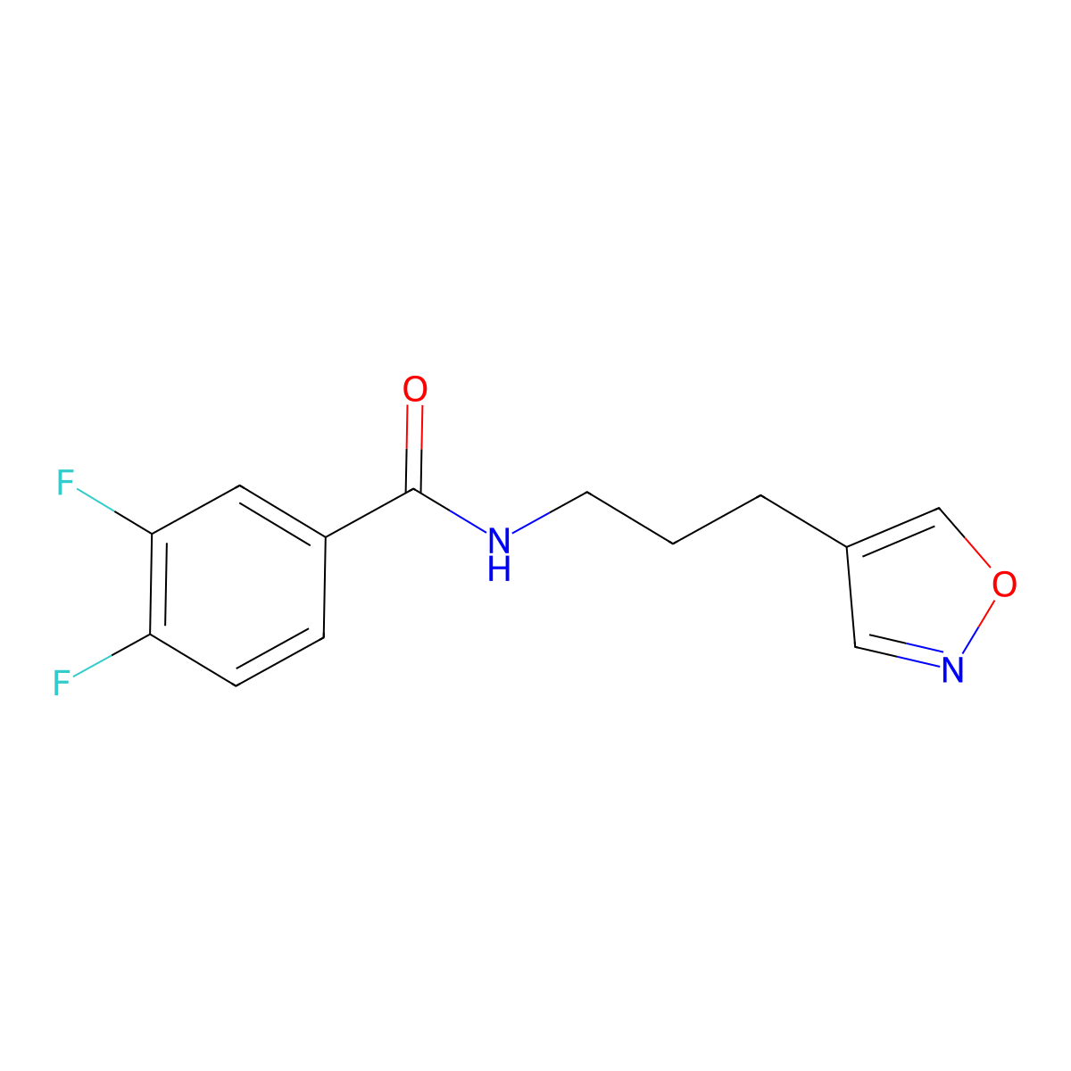 3,4-difluoro-N-(3-(isoxazol-4-yl)propyl)benzamide molecular structure, CAS 1903526-38-4