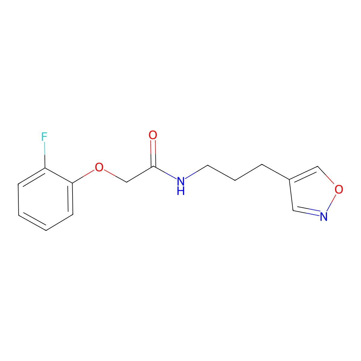 2-(2-fluorophenoxy)-N-(3-(isoxazol-4-yl)propyl)acetamide molecular structure, CAS 1903526-70-4