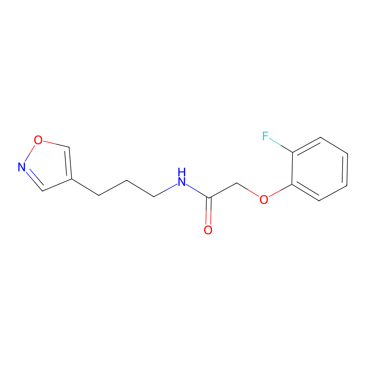 2-(2-fluorophenoxy)-N-(3-(isoxazol-4-yl)propyl)acetamide molecular structure, CAS 1903526-70-4