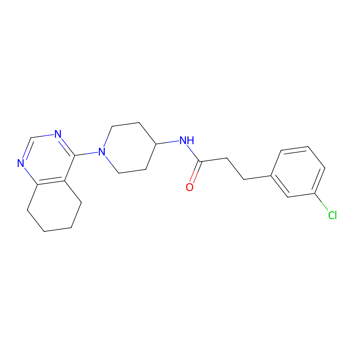 3-(3-chlorophenyl)-N-[1-(5,6,7,8-tetrahydroquinazolin-4-yl)piperidin-4-yl]propanamide molecular structure, CAS 1903526-71-5
