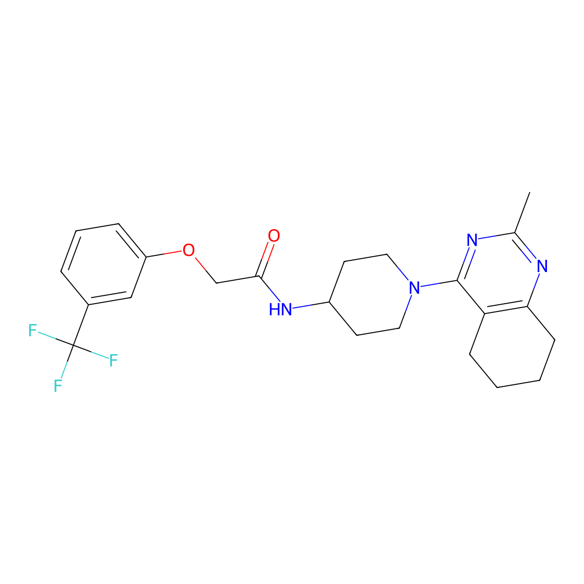N-[1-(2-methyl-5,6,7,8-tetrahydroquinazolin-4-yl)piperidin-4-yl]-2-[3-(trifluoromethyl)phenoxy]acetamide molecular structure, CAS 1903526-81-7