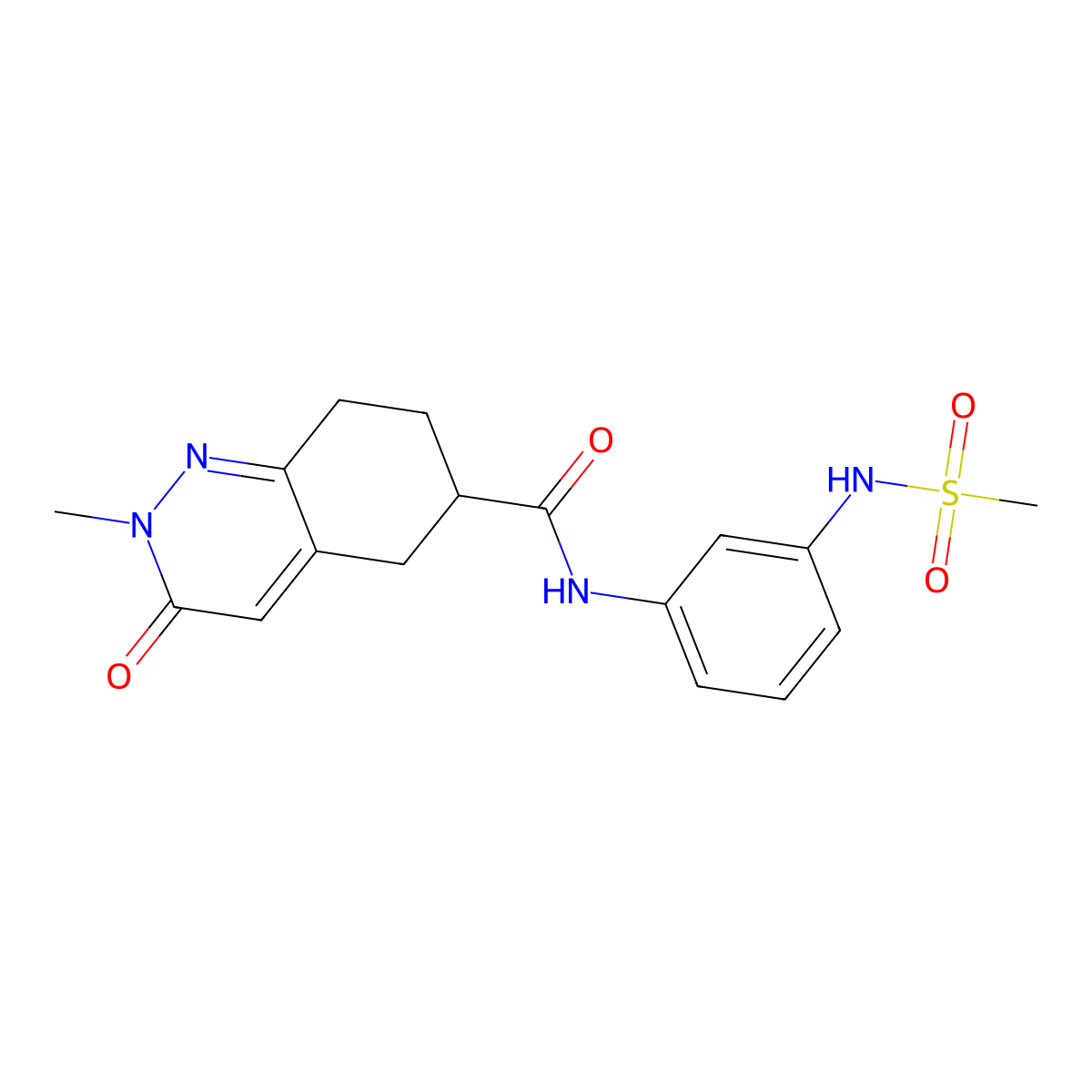 N-(3-methanesulfonamidophenyl)-2-methyl-3-oxo-2,3,5,6,7,8-hexahydrocinnoline-6-carboxamide molecular structure, CAS 1903527-14-9
