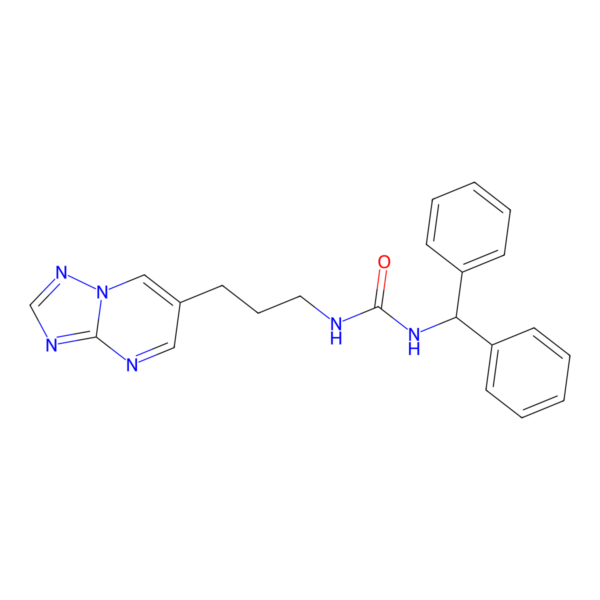 1-(3-([1,2,4]Triazolo[1,5-a]pyrimidin-6-yl)propyl)-3-benzhydrylurea molecular structure, CAS 1903528-36-8