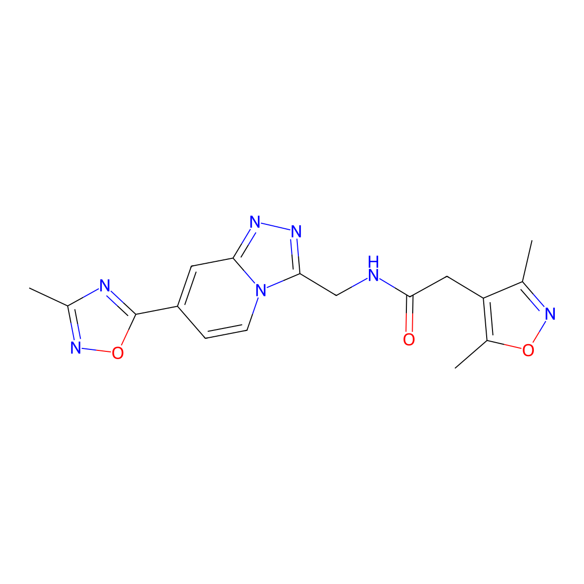 2-(3,5-dimethylisoxazol-4-yl)-N-((7-(3-methyl-1,2,4-oxadiazol-5-yl)-[1,2,4]triazolo[4,3-a]pyridin-3-yl)methyl)acetamide molecular structure, CAS 1903528-49-3