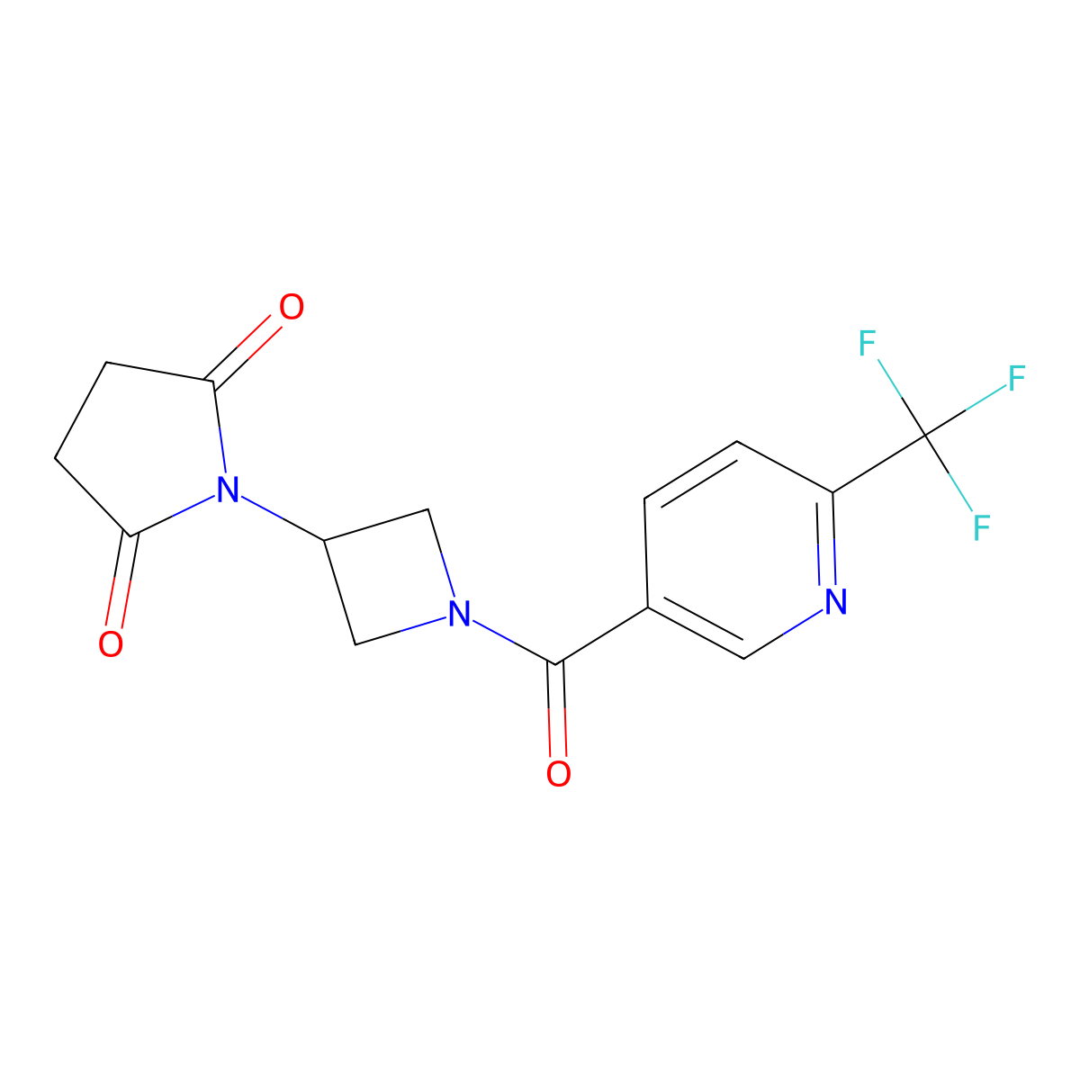 1-(1-(6-(Trifluoromethyl)nicotinoyl)azetidin-3-yl)pyrrolidine-2,5-dione molecular structure, CAS 1903538-22-6