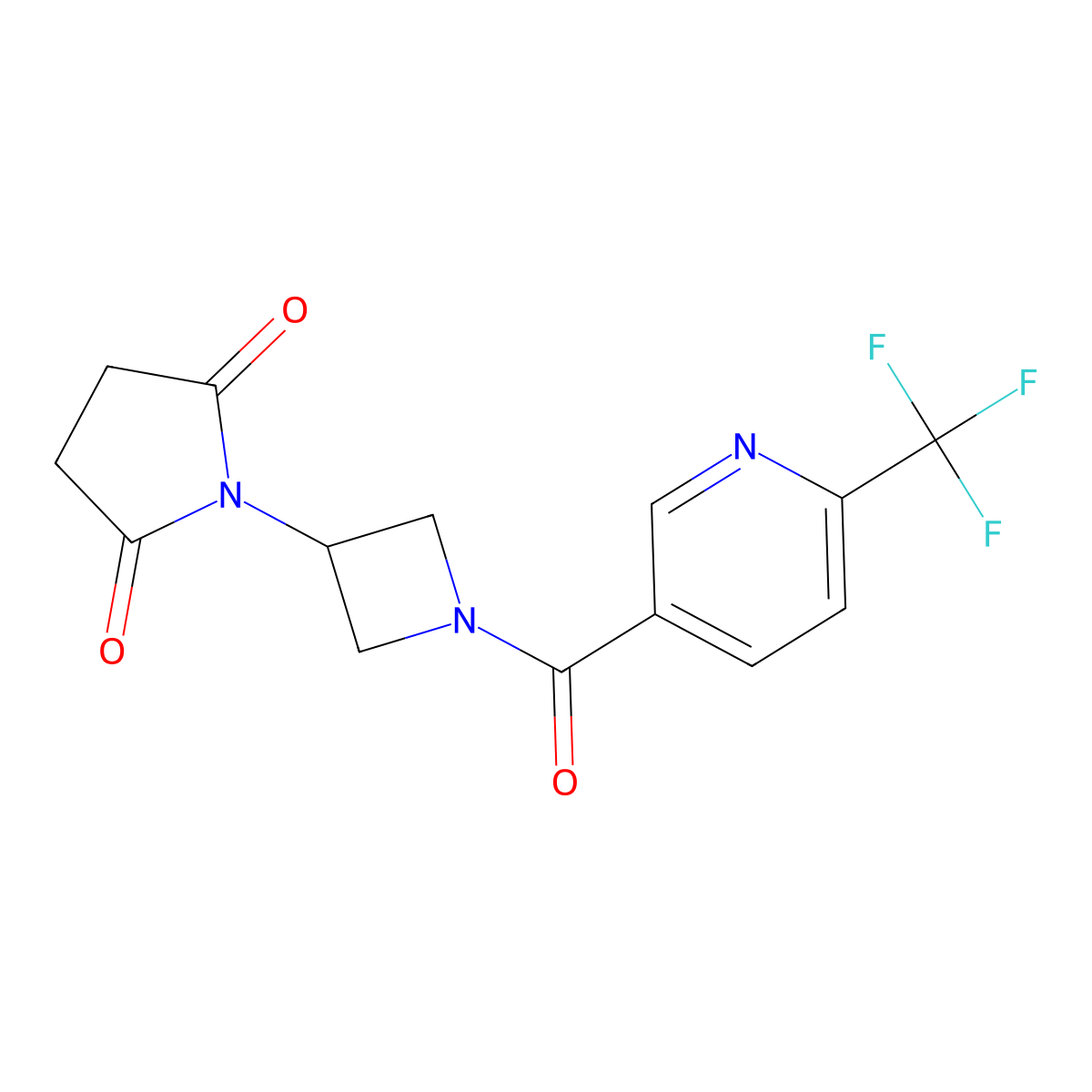 1-(1-(6-(Trifluoromethyl)nicotinoyl)azetidin-3-yl)pyrrolidine-2,5-dione molecular structure, CAS 1903538-22-6