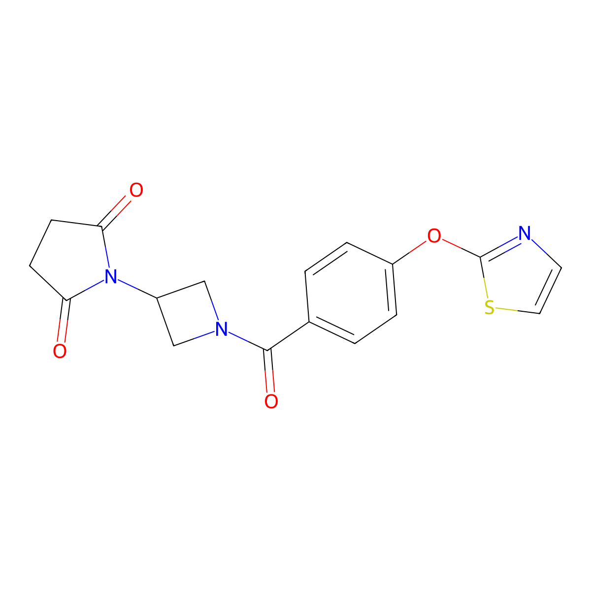 1-(1-(4-(Thiazol-2-yloxy)benzoyl)azetidin-3-yl)pyrrolidine-2,5-dione molecular structure, CAS 1903538-31-7