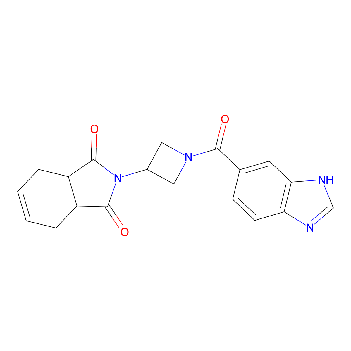 2-(1-(1H-benzo[d]imidazole-5-carbonyl)azetidin-3-yl)-3a,4,7,7a-tetrahydro-1H-isoindole-1,3(2H)-dione molecular structure, CAS 1903539-29-6