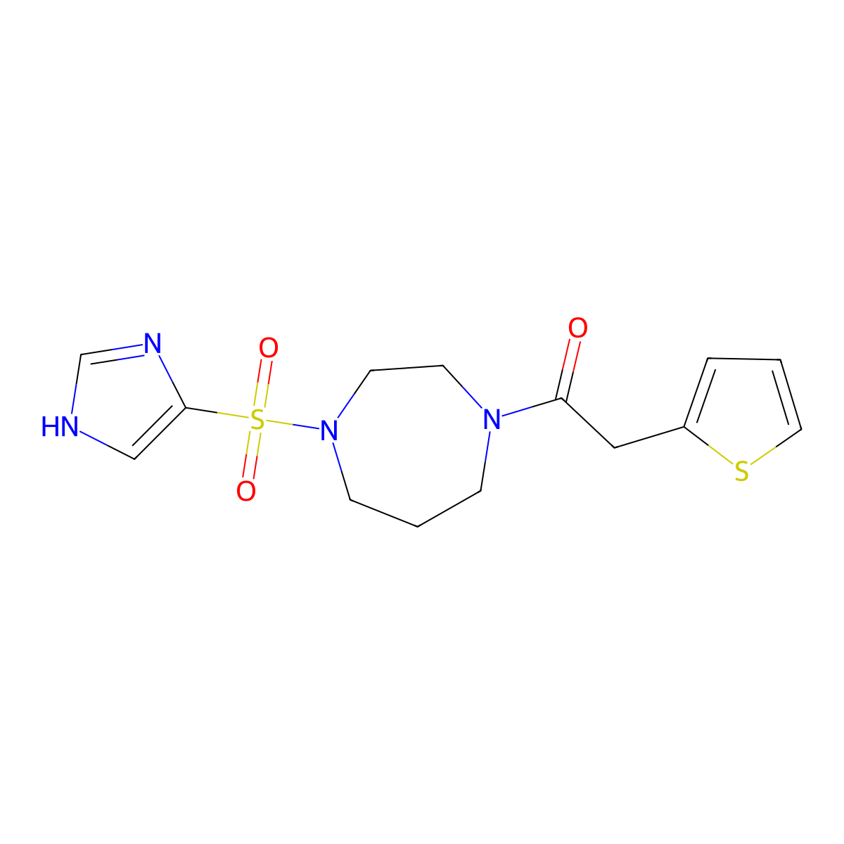 1-(4-((1H-imidazol-4-yl)sulfonyl)-1,4-diazepan-1-yl)-2-(thiophen-2-yl)ethanone molecular structure, CAS 1903539-57-0