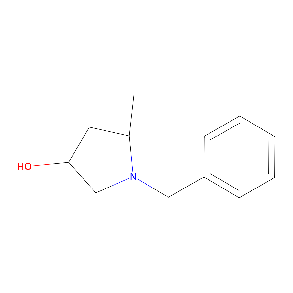 1-Benzyl-5,5-dimethylpyrrolidin-3-ol molecular structure, CAS 1903539-91-2