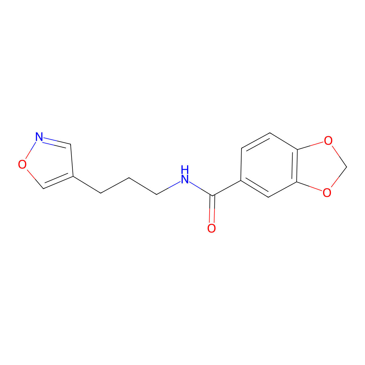 N-(3-(isoxazol-4-yl)propyl)benzo[d][1,3]dioxole-5-carboxamide molecular structure, CAS 1903540-04-4