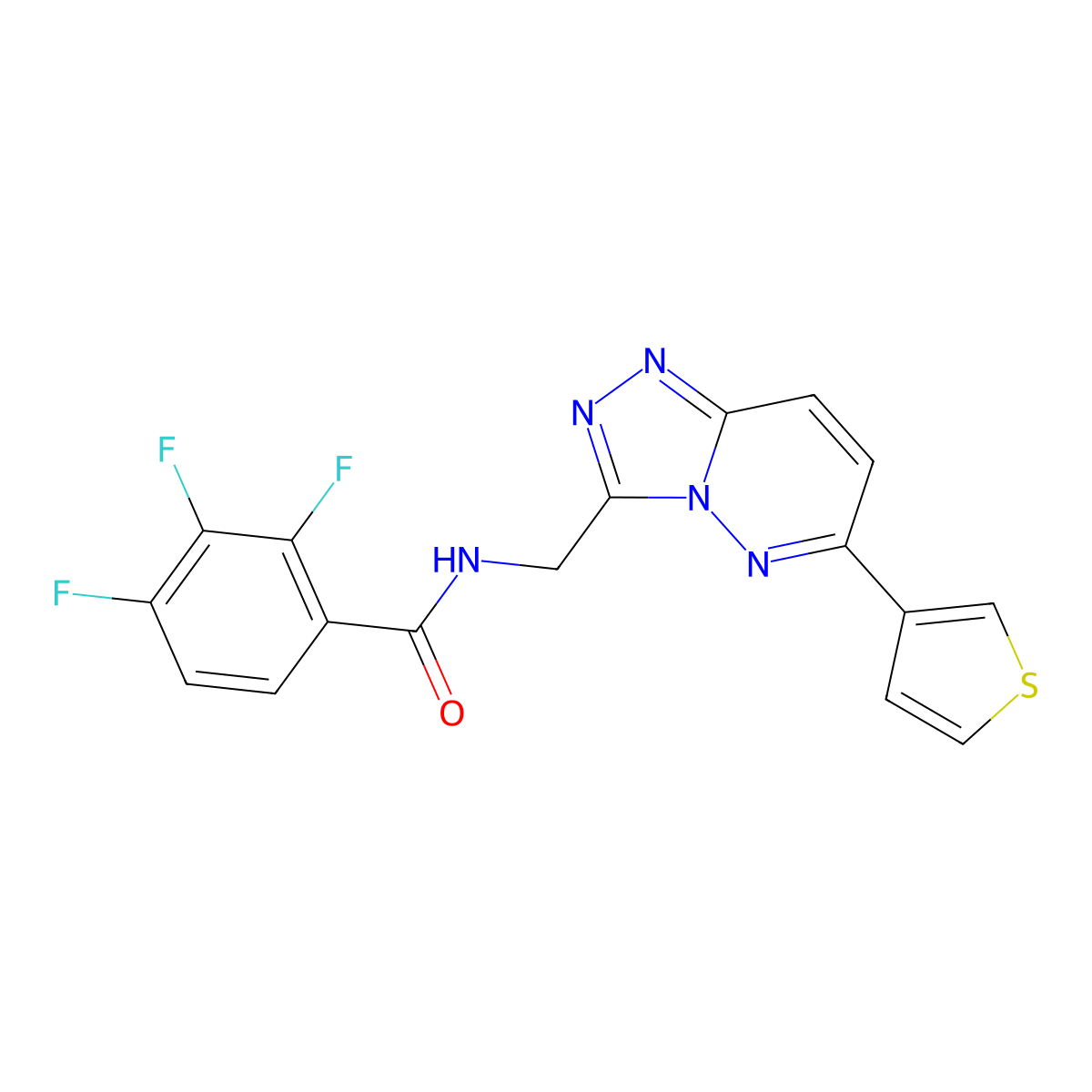 2,3,4-trifluoro-N-((6-(thiophen-3-yl)-[1,2,4]triazolo[4,3-b]pyridazin-3-yl)methyl)benzamide molecular structure, CAS 1903540-21-5