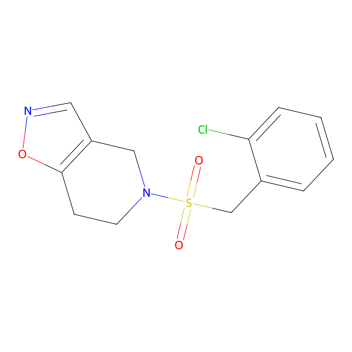 5-[(2-chlorophenyl)methanesulfonyl]-4H,5H,6H,7H-[1,2]oxazolo[4,5-c]pyridine molecular structure, CAS 1903540-46-4