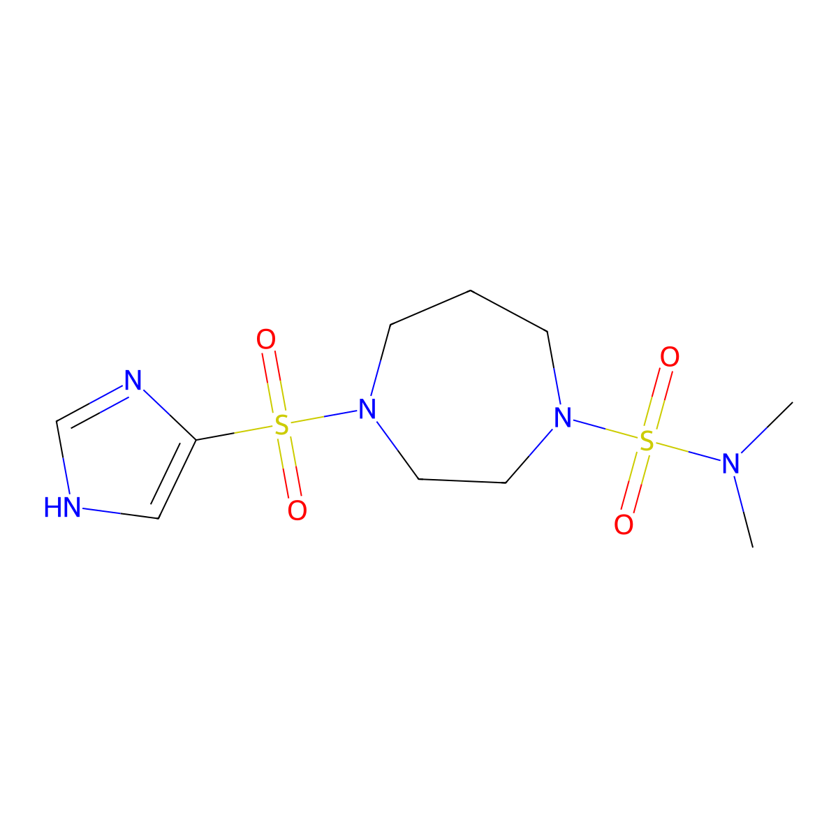 4-((1H-imidazol-4-yl)sulfonyl)-N,N-dimethyl-1,4-diazepane-1-sulfonamide molecular structure, CAS 1903540-62-4