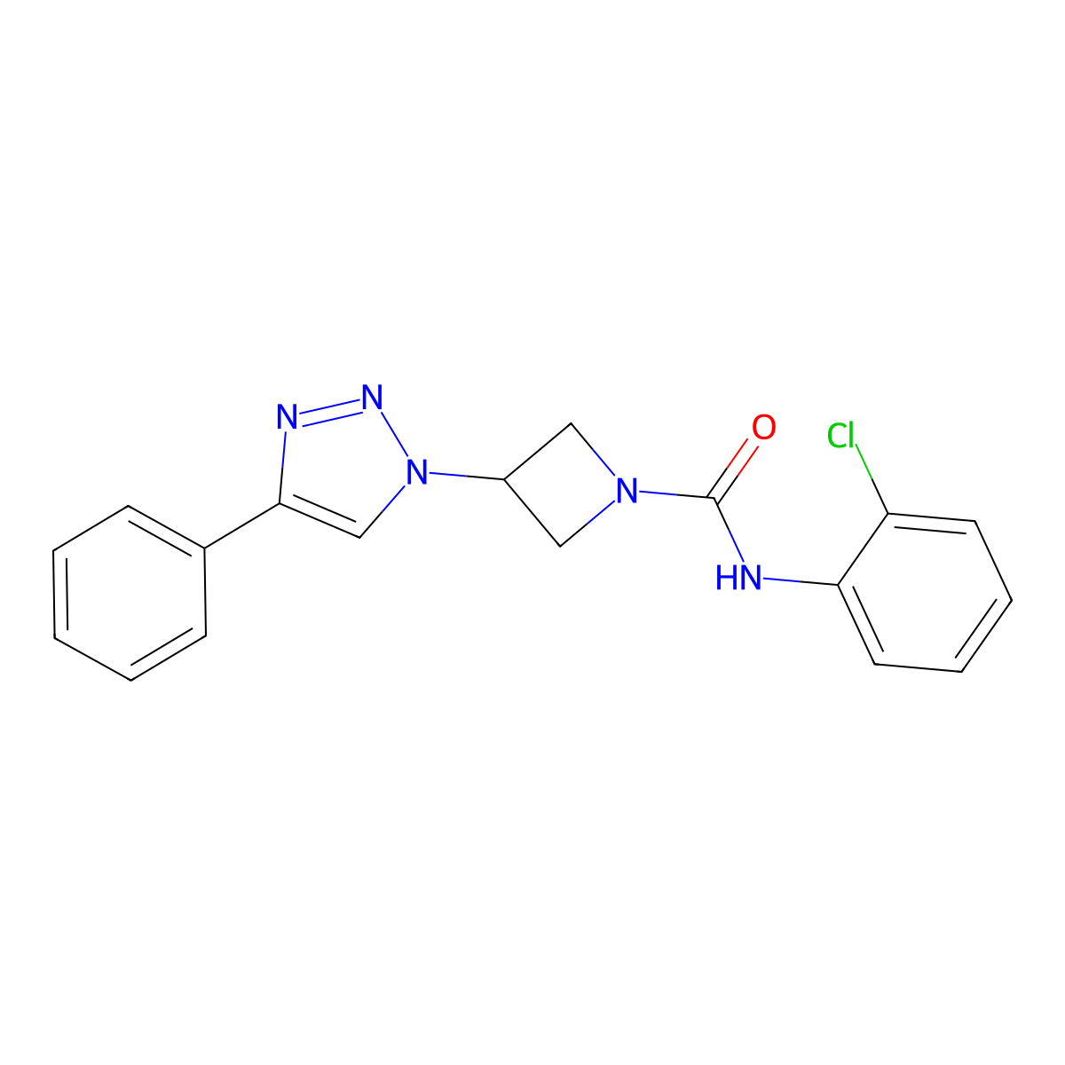 N-(2-chlorophenyl)-3-(4-phenyl-1H-1,2,3-triazol-1-yl)azetidine-1-carboxamide molecular structure, CAS 1903542-83-5