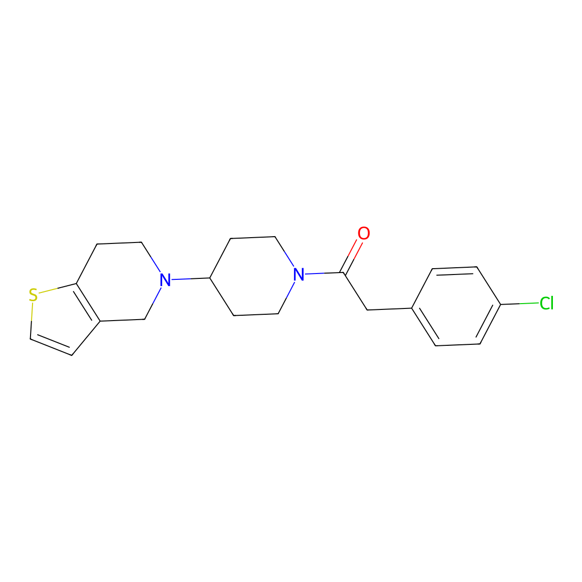 2-(4-chlorophenyl)-1-(4-(6,7-dihydrothieno[3,2-c]pyridin-5(4H)-yl)piperidin-1-yl)ethanone molecular structure, CAS 1903544-41-1