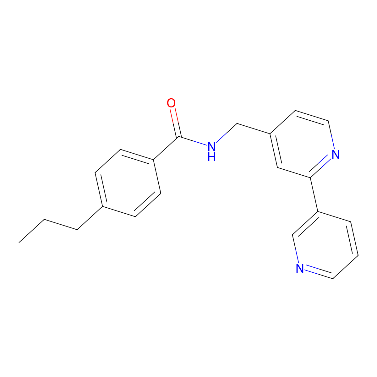 N-({[2,3'-bipyridine]-4-yl}methyl)-4-propylbenzamide molecular structure, CAS 1903547-15-8