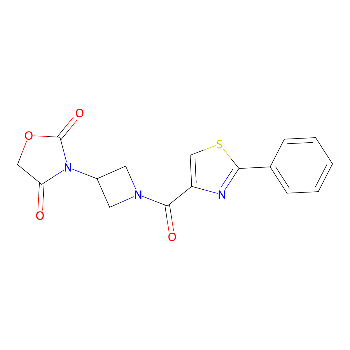 3-(1-(2-Phenylthiazole-4-carbonyl)azetidin-3-yl)oxazolidine-2,4-dione molecular structure, CAS 1903549-20-1
