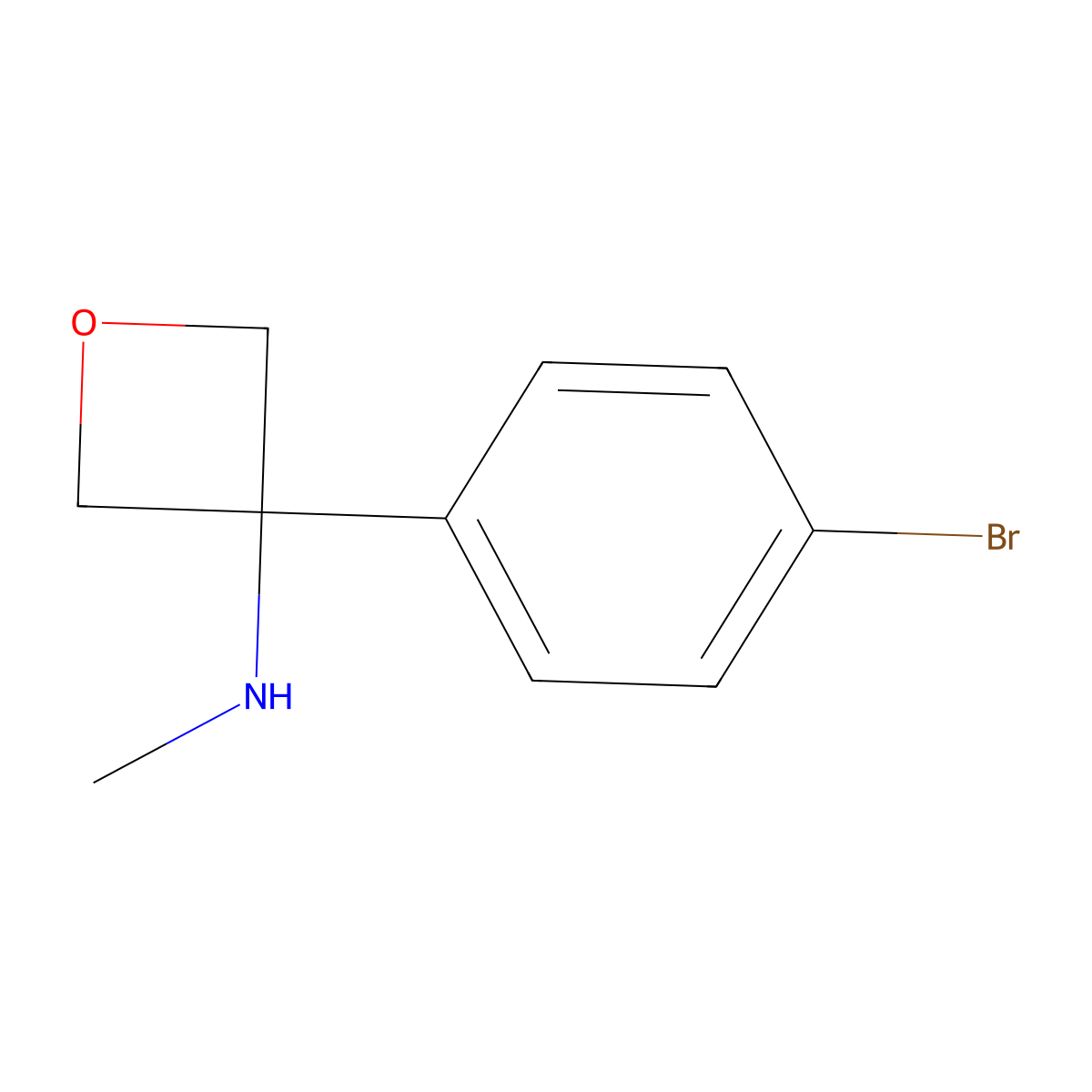 3-(4-bromophenyl)-N-methyloxetan-3-amine molecular structure, CAS 1903550-96-8