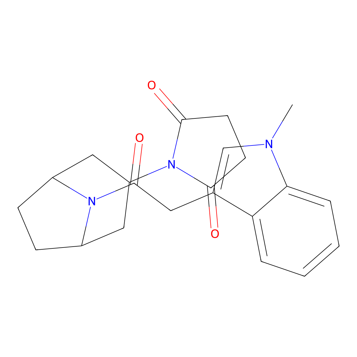 1-{8-[2-(1-methyl-1H-indol-3-yl)acetyl]-8-azabicyclo[3.2.1]octan-3-yl}pyrrolidine-2,5-dione molecular structure, CAS 1903551-11-0
