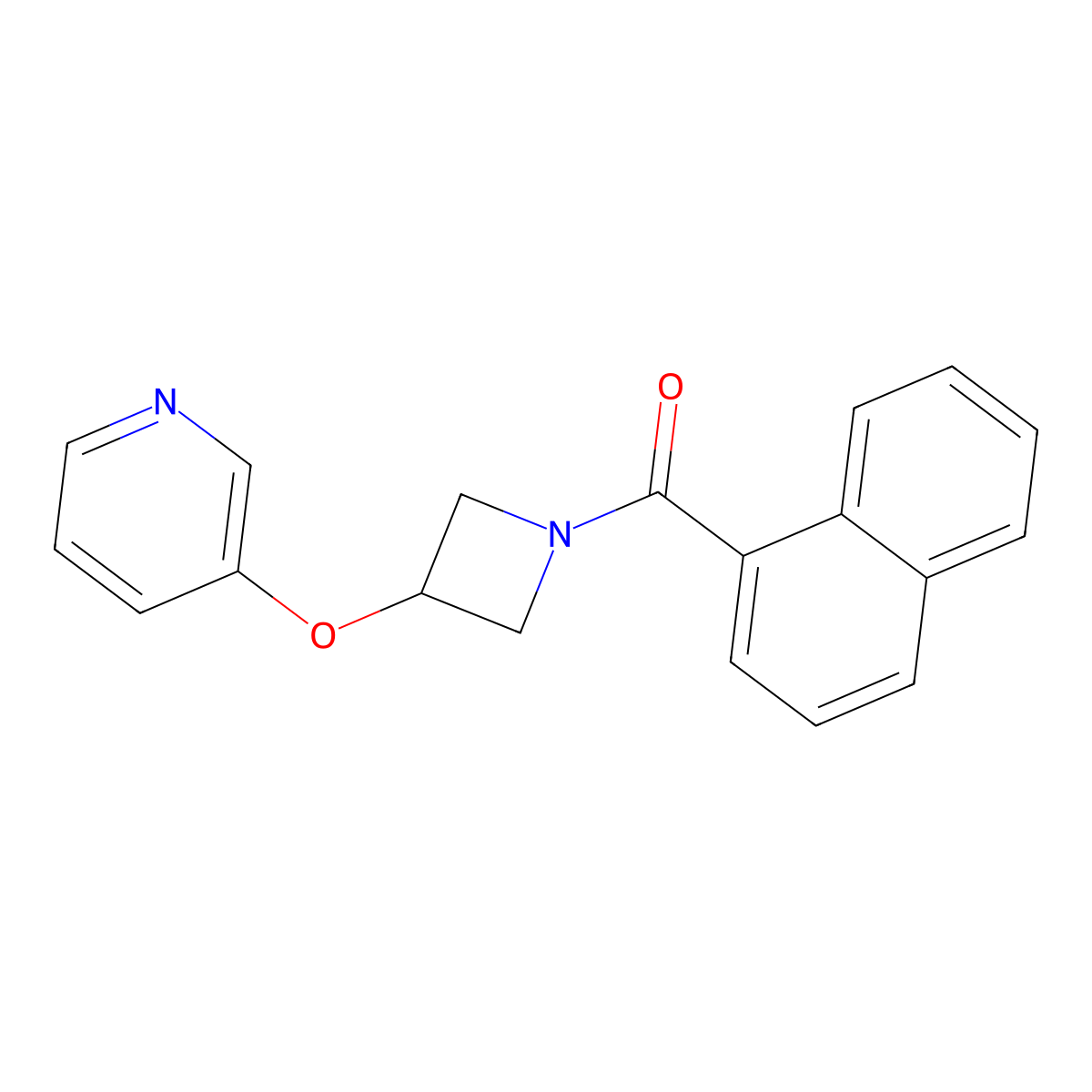 Naphthalen-1-yl(3-(pyridin-3-yloxy)azetidin-1-yl)methanone molecular structure, CAS 1903553-65-0