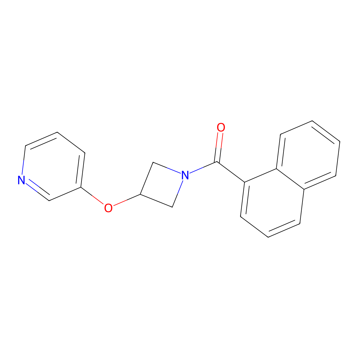 Naphthalen-1-yl(3-(pyridin-3-yloxy)azetidin-1-yl)methanone molecular structure, CAS 1903553-65-0