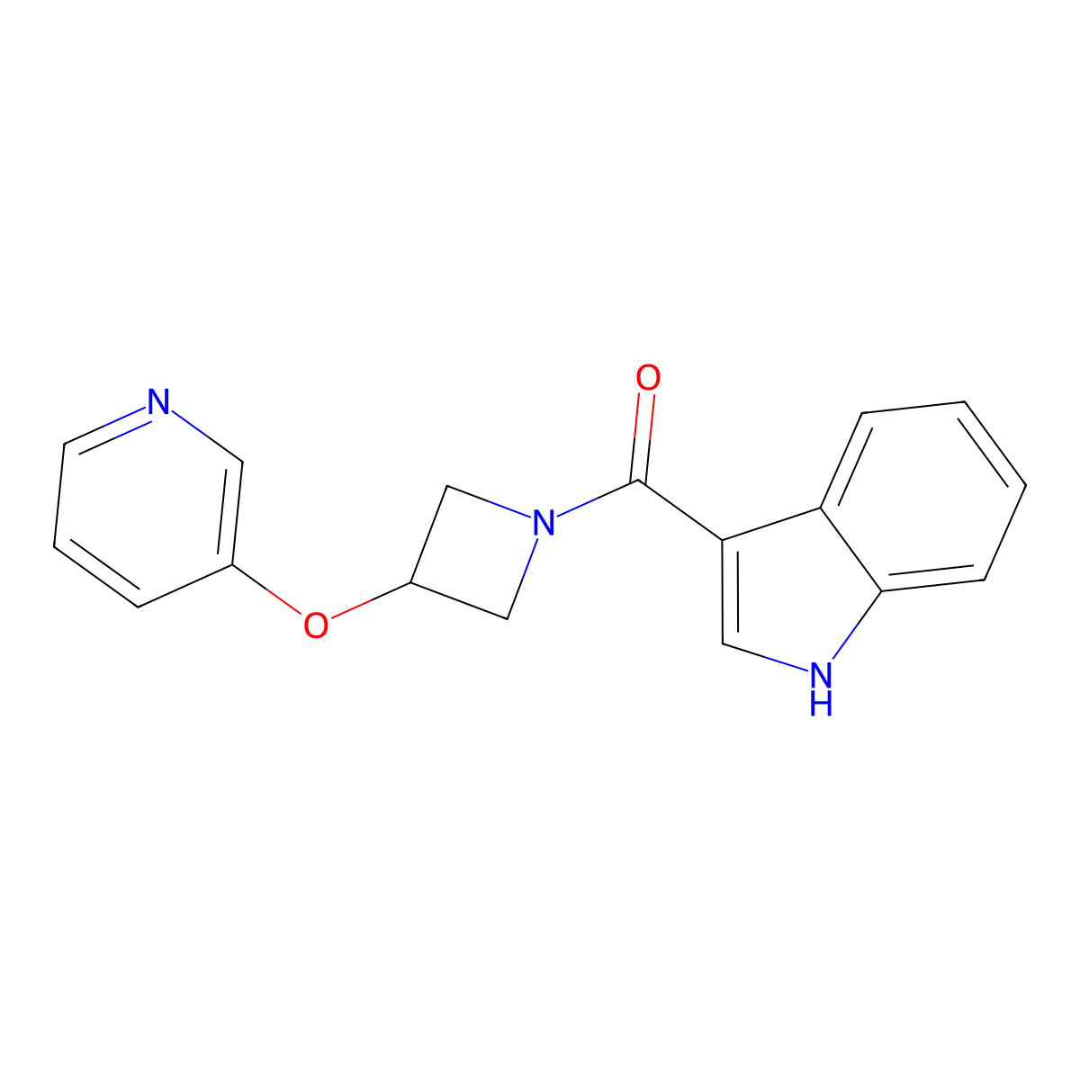 (1H-indol-3-yl)(3-(pyridin-3-yloxy)azetidin-1-yl)methanone molecular structure, CAS 1903553-82-1