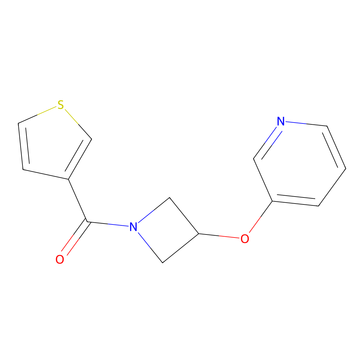 (3-(Pyridin-3-yloxy)azetidin-1-yl)(thiophen-3-yl)methanone molecular structure, CAS 1903553-96-7